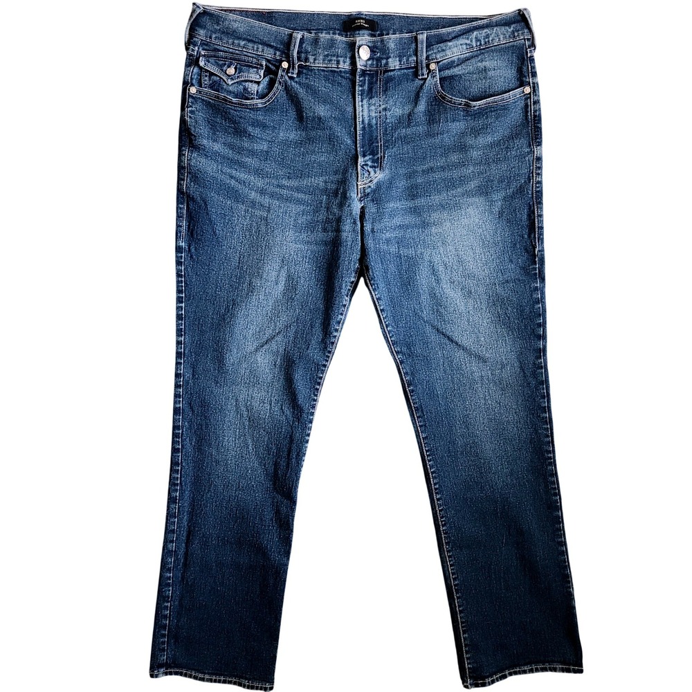 True Religion Ricky Jeans Mens 40x33 Relaxed Straight Blue Stitch Flap Pocket
